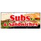 Signmission SUBS & SANDWICHES BANNER SIGN hero hoagie huge homemade grinders drinks B-96 Subs & Sandwiches - alternate 1